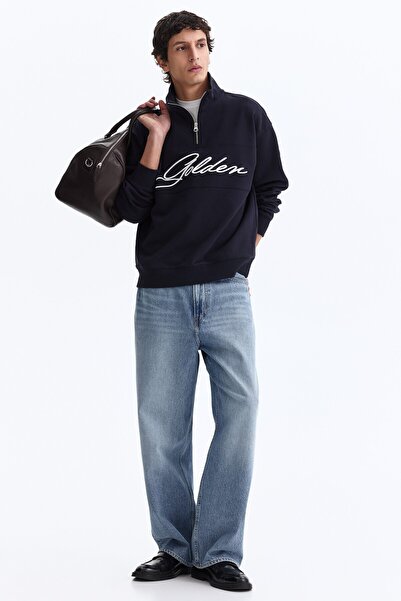 H&M Yarım Fermuarlı Sweatshirt Relaxed Fit