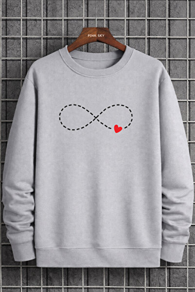 Pink Sky Hanorac unisex supradimensionat din bumbac imprimat tricou 1 HEART