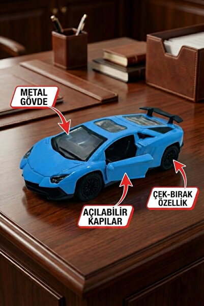 craftivio Lamborghini Aventador Oyuncak Metal Çek Bırak Spor Araba - Açılan K...