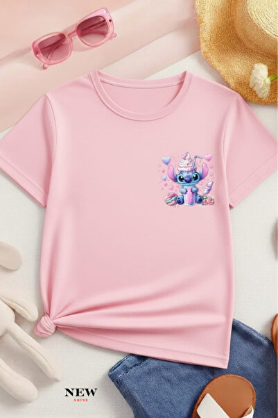 New Shine TRICOU UNISEX PENTRU COPII CU IMPRIMEU STITCH