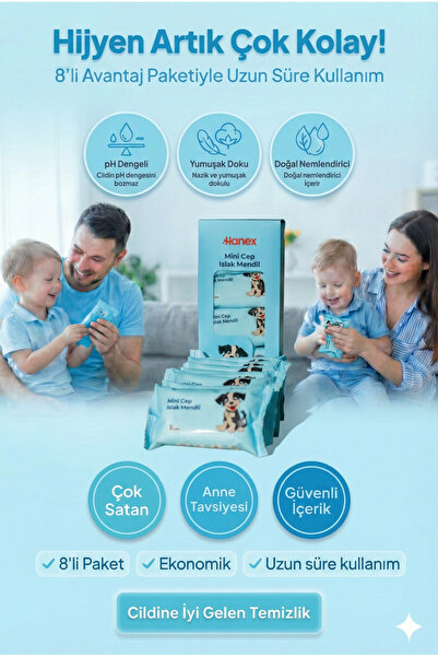 CULIQ Islak Mendil Hassas Ciltler için Cep Boy Çocuk ve Yetişkinler Kokulu 8’...