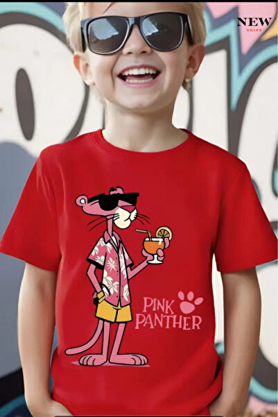 New Shine Imprimeu Pantera Unisex Copii tricou