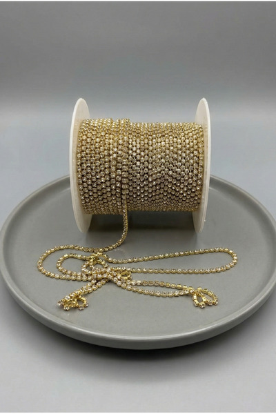 Massaltay Crystal Stone Metal Slot Strip |   12 mm Width |   1 Meter |   Deco...