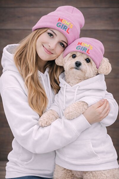 Lokums Mom and Dog Beanie 2-Piece Set - with Mom's Girl Label - Owner & Dog M...