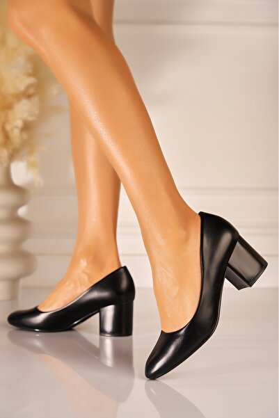 Joana Black High Heel Women's Shoes, Size 36, Vegan Leather