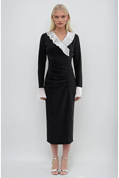 Lijuri Φόρεμα μίντι με λεπτομέρεια από οργάντζα στο γιακά και στα μανίκια 2979