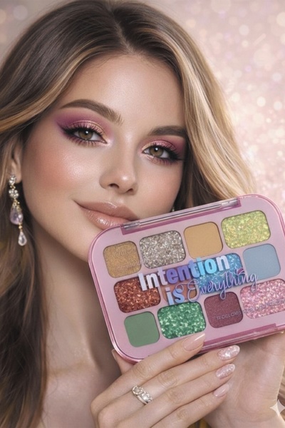 monangel Kadın Gliter Simli Parlak Pigmentli 12`li Göz Far Paleti