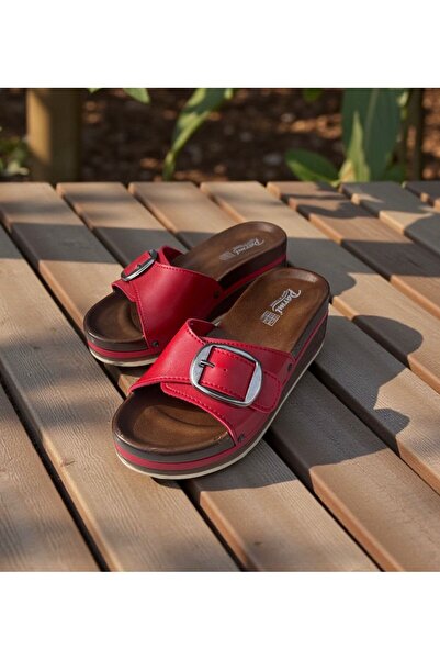 PARMİ papuci de damă cu o singură cataramă, toc pană și talpă confortabilă