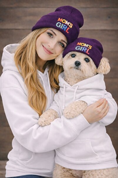 Lokums طقم قبعة الأم والكلب مكون من قطعتين - ملصق Mom's Girl - قبعة متناسقة ل...