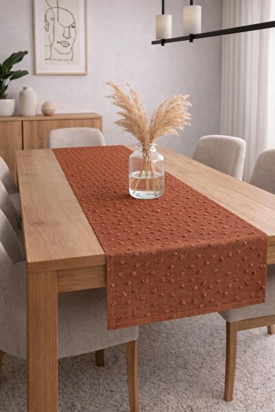 bufidik Minimal Ponpon Dokulu Runner 40x140 cm