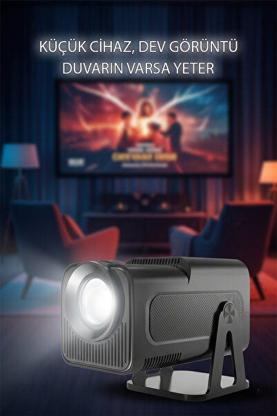 Tekvora HY320 Ev Sineması Projektörü | 4K Destekli | 300 ANSI | Kompakt Tasar...