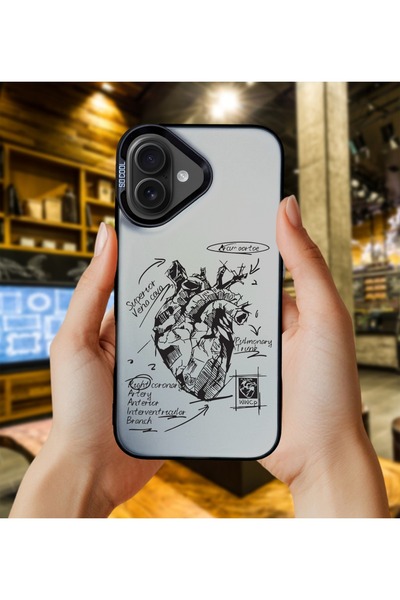 Caseji حافظة هاتف فاخرة مقاومة للأوساخ بنمط قلب تشريحي متوافق مع آيفون 17 MK01A