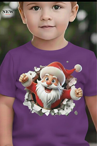 New Shine УНИСЕКС ДЕТСКА ТЕНИСКА С ПРИНТ НА ДЯДО КОЛЕДА