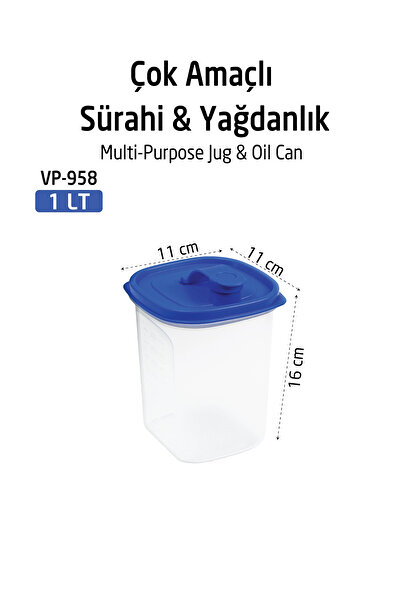 VİP AHMET 1 LT ÇOK AMAÇLI SÜRAHİ YAĞDANLIK vipahmet zen serisi