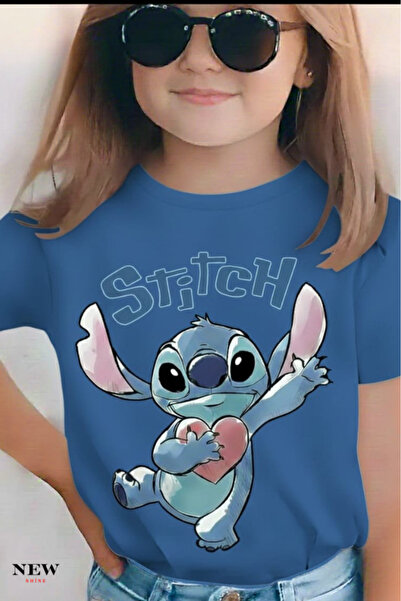 New Shine تي شيرت مطبوع عليه ستيتش للأطفال من الجنسين