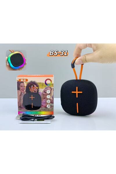 Universal Mini Taşınabilir Bluetooth Hoparlör | RGB LED Işıklı | Dahili Mikro...