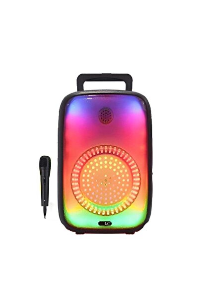 LC Portable Bluetooth Speaker 6.5 Inch with Microphone and Colorful LED Lights