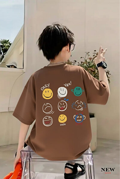 New Shine ДЕТСКА ТЕНИСКА С ПЕЧАТ НА ЕМОДЖИ