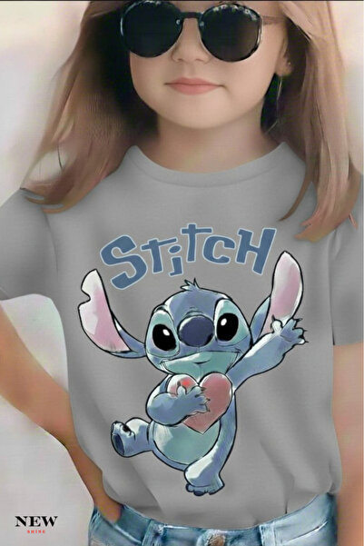 New Shine تي شيرت مطبوع عليه ستيتش للأطفال من الجنسين