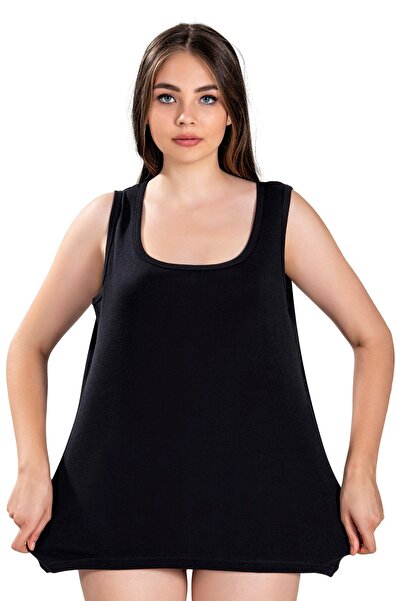 Fanilam Tricou de damă din bumbac cu bretele groase, mărime mare, set de 2 pi...