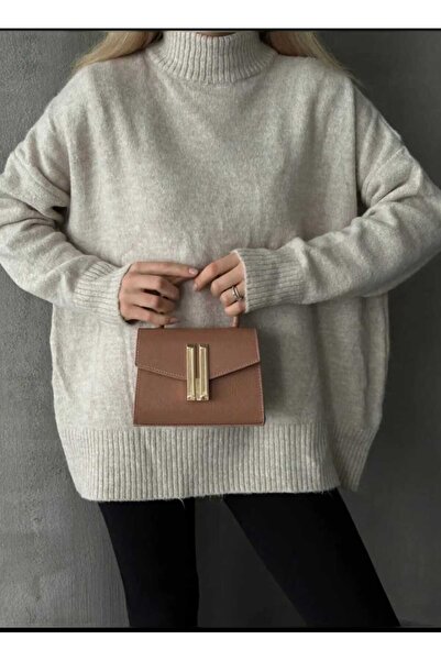 ÖZÜM TAKI Women's Cross Shoulder Strap Bag Mokka