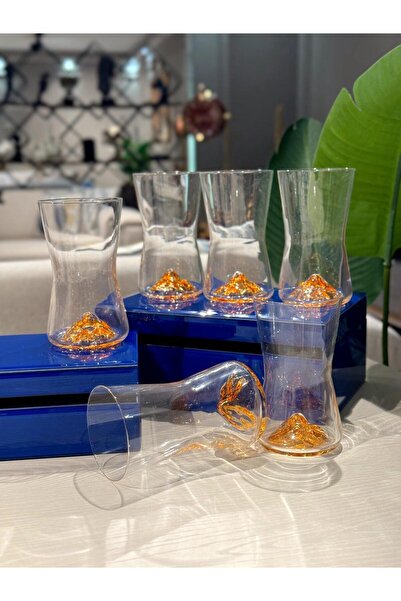 ROY KING Royking Mountain Uzun Meşrubat Bardak 6'lı Su Bardağı Füme YV-213