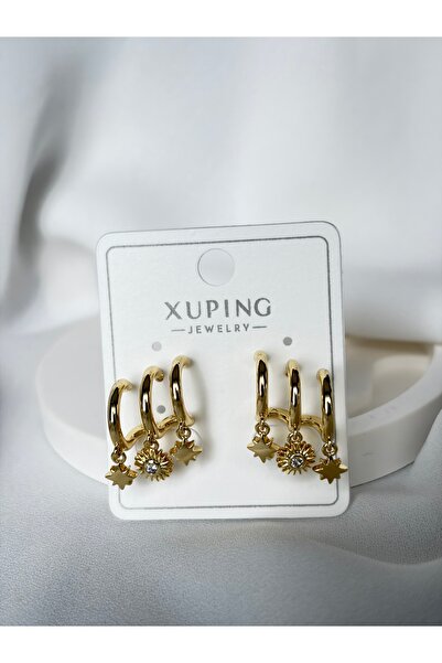 XUPING JEWELRY Çoklu Görünümlü Gold Küpe