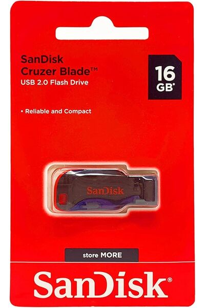 AL3B SanDisk Cruzer Blade 16GB Portable USB Flash Drive - Play Warranty