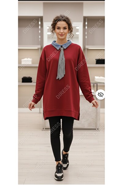 PEKA 🔹 Kadın Yakalı Fular Detaylı Salaş Kesim Günlük Tunik