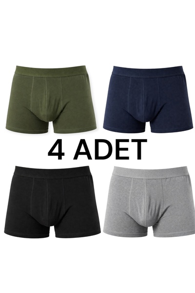 MİSSEMMA Men's 4 Boxers 4 Pieces (No Rash)
