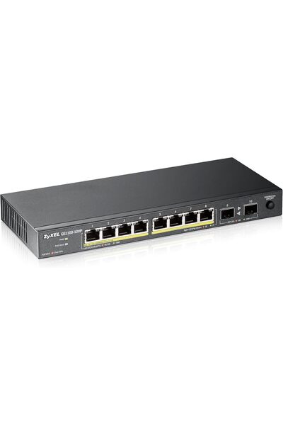 ZyXEL 10-Port Gigabit Unmanaged Switch | 8X PoE+ @130W + 2X SFP | Fanless | D...
