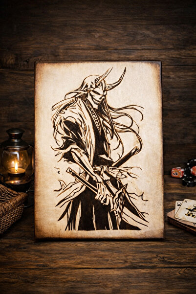 Seyyahpatiler El yapımı ahşap yakma anime duvar süsü