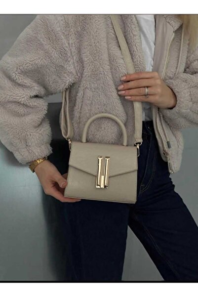 ÖZÜM TAKI حقيبة كتف نسائية بحزام متقاطع باللون البني