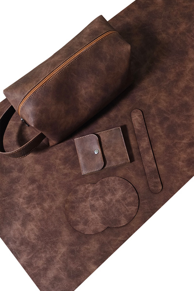 Morika Hotel & Home Textile Özel Tasarım Çalışma Seti Süet Suni Deri / Masa P...