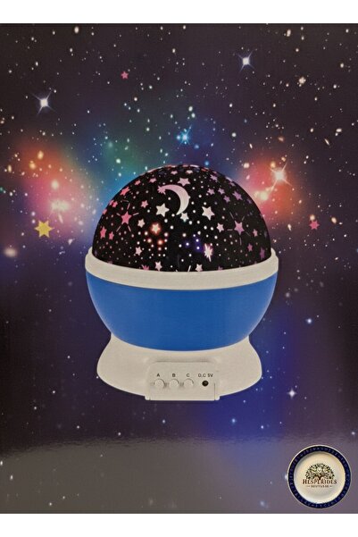 hesperides Renkli Yıldızlı Gökyüzü Projeksiyon Gece Lambası Dönen Ay Yıldız T...