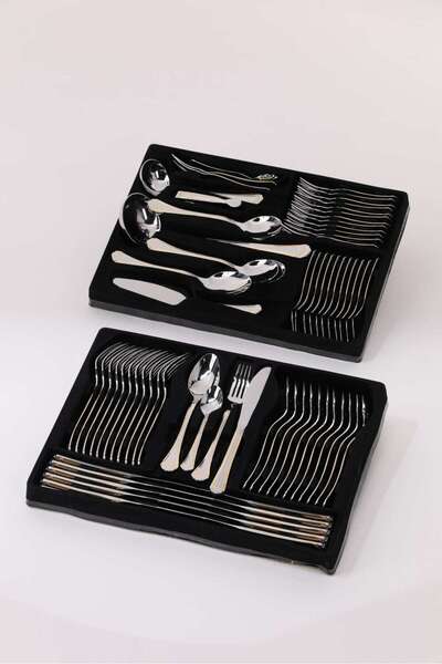 aljahwari Stainless steel cutlery set, two colors, 72 pieces, two-tier