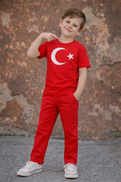 Kuraff Giyim Boys' Special Day April 23 October 29 Short Sleeve Top and Botto...