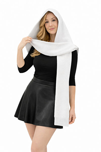 Loov Women's Soft Mohair Yarn Hooded Scarf - Balaclava - Stylish Hooded Knit ...