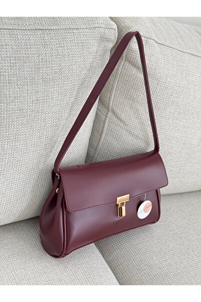BAGLOVİS Geantă de umăr elegantă pentru femei, de culoare burgundy, cu detali...