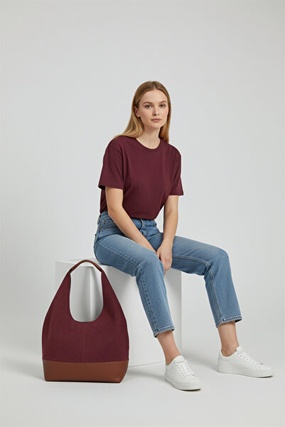 le NACAR Suede Detailled Large Casual Women's Arm and Shoulder Bag