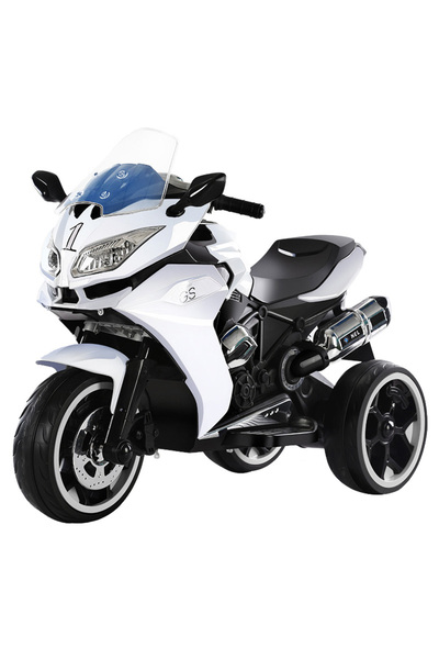 Premierkids Premier Sport 3-wheel electric motorcycle, 6V, 2 motors, MP3, white