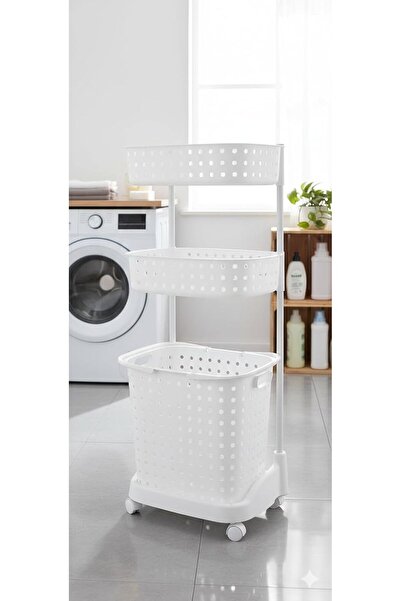 BLOOMING TIME Multi-Purpose 3 Tier Storage Trolley with Removable Baskets, Mo...