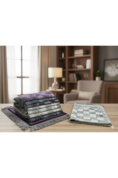 OBRNHOMEN 20 Adet Karma Simli Goblen Seccade Namazlık – Renk Seçenekli | Hac ...