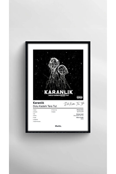 Thetic Dolu Kadehi Ters Tut - Karanlık Albüm Koleksiyonu PREMIUM Spotify Çerç...