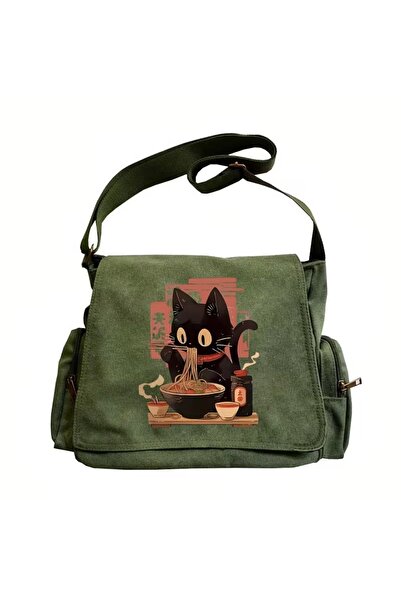 Touz Moda Cute Cat Noodle Printed Unisex Messenger Bag
