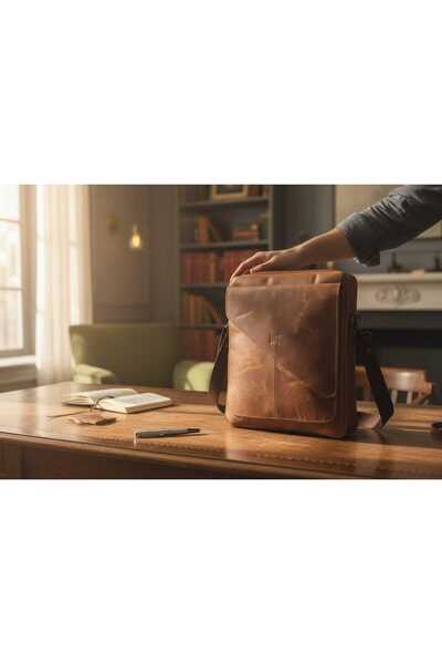 DEDE %100 Hakiki Deri Unisex Omuz ve Postacı Çantası – Şık, Minimal ve Dayanı...