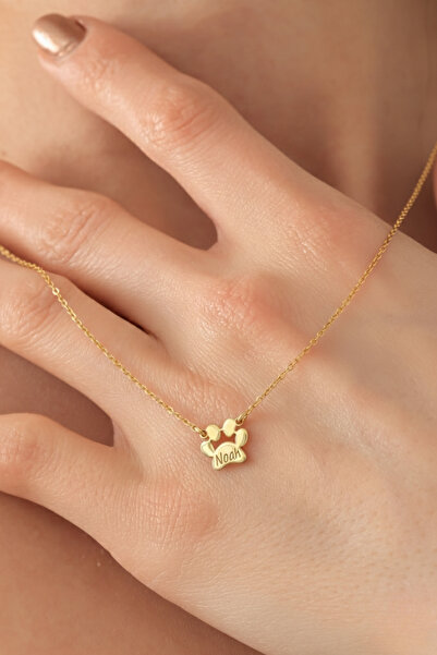 saramary 925 Ayar Gümüş 14 Ayar Altın Kaplama Kişiselleştirilebilir Pati Deta...