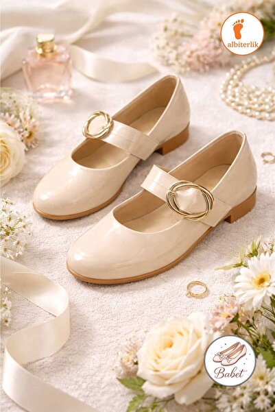 AlbiShoes Balerini confortabili de zi cu zi din piele lăcuită pentru femei, c...