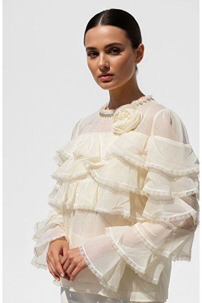 Rabiossa Women's Layered Flounce Blouse