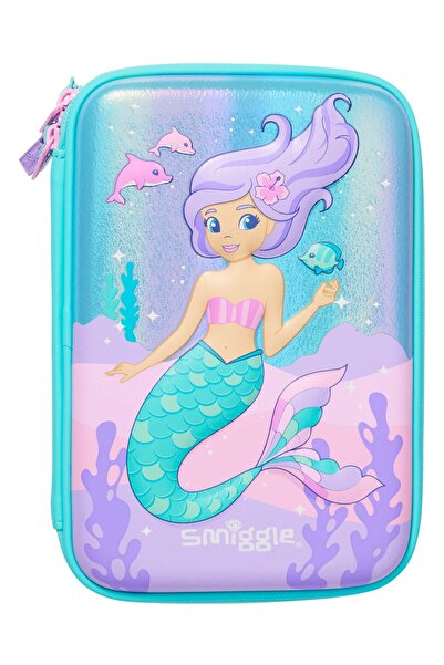 SMIGGLE Dynamic Triple Hardtop Pencil Case – Teal / 3-Compartment Large Schoo...